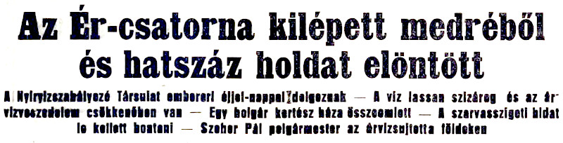 Árvíz Nyíregyháza