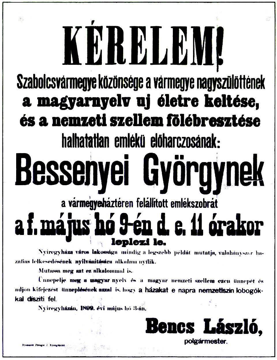 Bessenyei szobor leleplezése