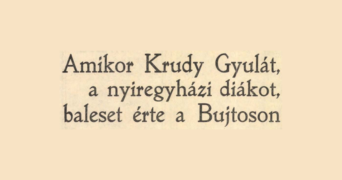 Krúdy Gyula balesete