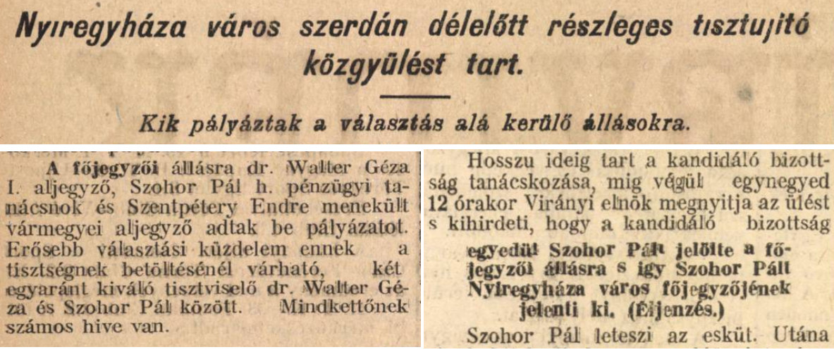 1922-ben főjegyző lesz