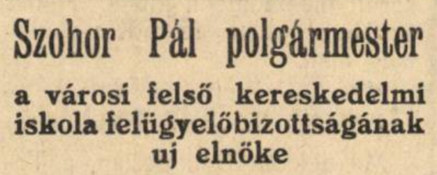 Szohor Pál felső kereskedelmi iskola