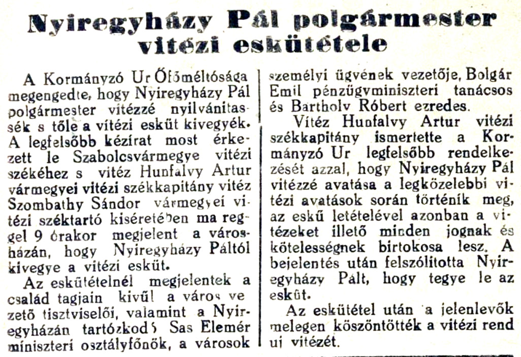 Vitéz Nyíregyházy Pál